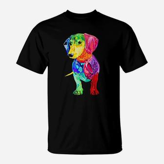 Dog Lover Gifts Dachshund For Colorful Weiner Dog T-Shirt - Seseable
