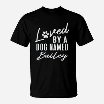 Dog Name Bailey Gift Pet Lover Paws Print T-Shirt - Seseable