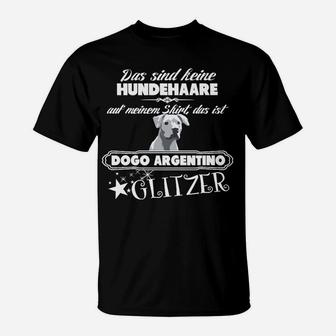 Dogo Argentino Glitzer-Hundehaar Humor T-Shirt für Hundefreunde - Seseable