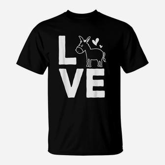 Donkey Love Cute Donkey Animal Outfit Gift T-Shirt - Seseable