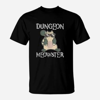 Dungeon Moewster Roleplaying Larp Cats Rpg Dm Funny Cat Gift T-Shirt - Seseable