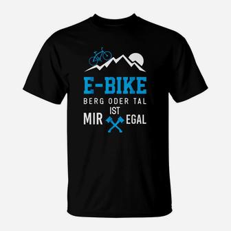 E-Bike Fan T-Shirt Berg oder Tal ist mir egal, Herren, Schwarz - Seseable