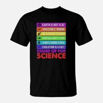 Earth Is Not Flat Stand Up For Science Earth Day T-Shirt - Seseable