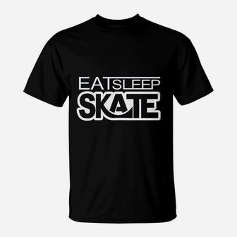 Eat Sleep Skate Skate Longboard, Skateboard Gifts T-Shirt - Seseable