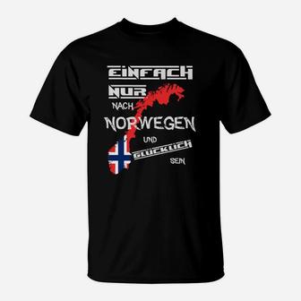 Einfach Nur Nach Norwegen T-Shirt - Seseable