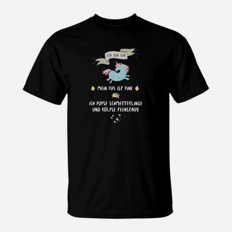 Einhorn Glitzer Lustiges T-Shirt, Unisex Schwarz mit Spruch - Seseable