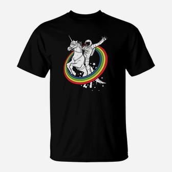 Einhorn Regenbogen Astronaut T-Shirt - Seseable