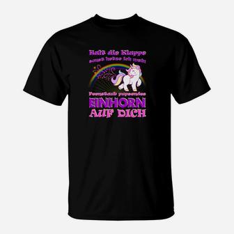 Einhorn Spruch T-Shirt Passt auf Dich auf, Lustiges Motiv-Shirt - Seseable