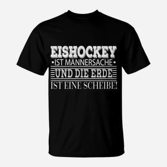 Eishockey Themen T-Shirt Schwarz, Humorvoller Spruch für Männer - Seseable