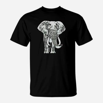 Elefanten Wildtier Tier Afrika Rüssel Elfenbein T-Shirt - Seseable