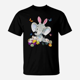 Elephant Easter And Colorful Butterfly Classic T-Shirt - Seseable
