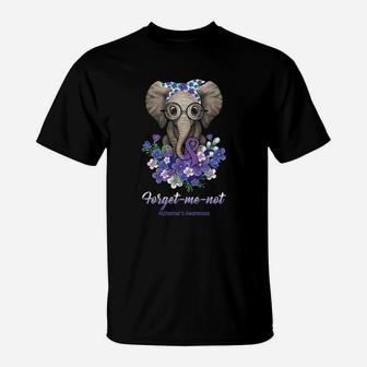 Elephant Forget Me Not Alzheimers Awareness Shirt T-Shirt - Seseable