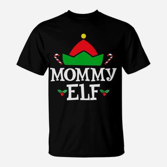Elf Mommy Matching Family Group Christmas Pajama T-Shirt - Seseable