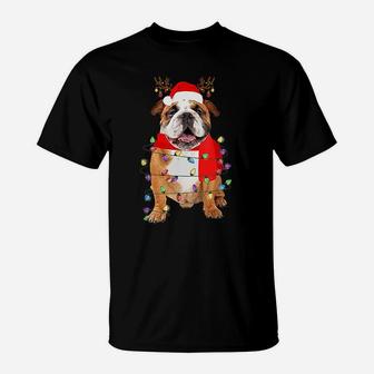 English Bulldog Christmas Tree T-Shirt - Seseable