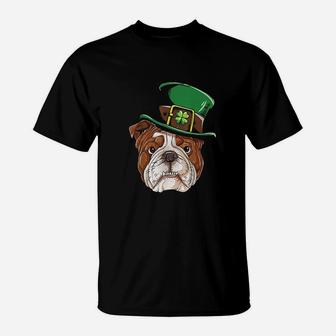 English Bulldog Leprechaun St Patricks T-Shirt - Seseable