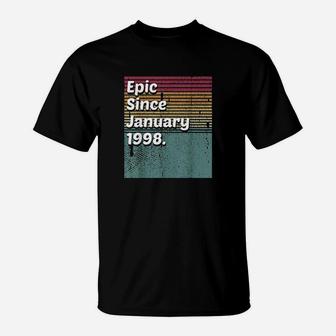 Epic Since January 1998 Vintage 24th Birthday T-Shirt - Seseable