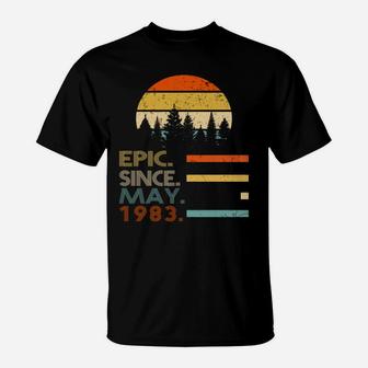 Epic Since May 1983 Birthday Retro Vintage 2020 T-Shirt - Seseable