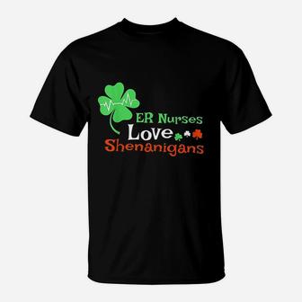 Er Nurses Shenanigans St Patrick Day Emergency Room T-Shirt - Seseable