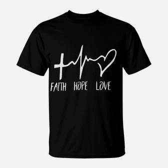 Faith Hope Love Cute Funny Letter Printed T-Shirt | Seseable UK