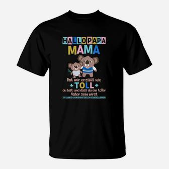 Familienliebe T-Shirt mit Bärenmotiv, Hallo Papa Mama, Kinderfreude Design - Seseable