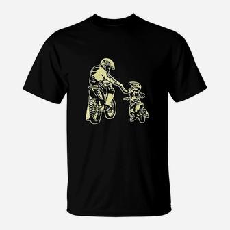 Father And Son Dirt Bike Racer Dirt Road Racing Motorbike T-Shirt - Seseable