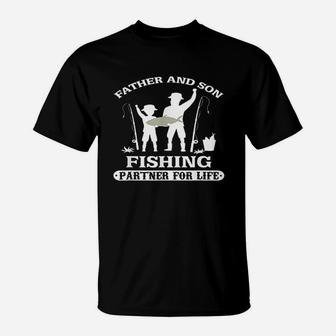 Father And Son Fishing Trip Partner For Life Catching Fish T-Shirt - Seseable