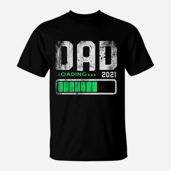 Fathers Day Dad Est 2021 Loading Future New Daddy Baby T-Shirt - Seseable