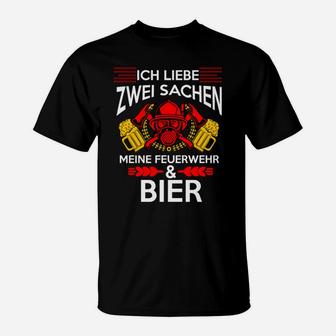 Feuerwehrmann Bierliebhaber T-Shirt, Lustiges Design für Feuerwehr - Seseable