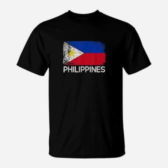 Filipino Flag Vintage Made In Philippines T-Shirt - Seseable