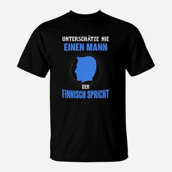 Finnischer Spruch Herren T-Shirt, Schwarzes Tee für Finnland-Liebhaber - Seseable