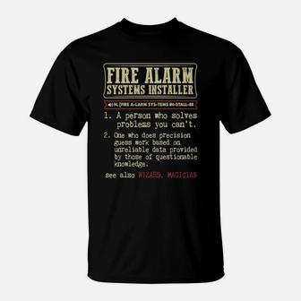 Fire Alarm Systems Installer Dictionary Term T-shirt T-Shirt - Seseable