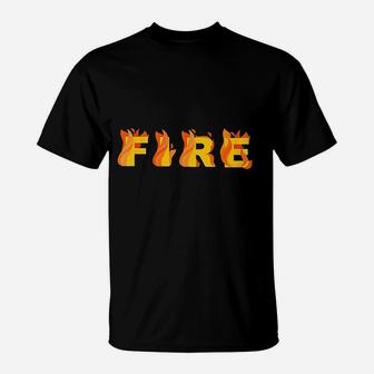 Fire Couple Matching Diy Last Minute Halloween Party Costume T-Shirt - Seseable