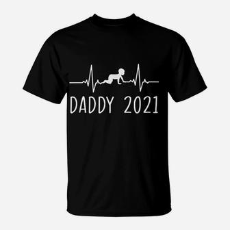 First Time Father Gifts For Men New Dad Expecting Daddy 2021 T-Shirt - Seseable