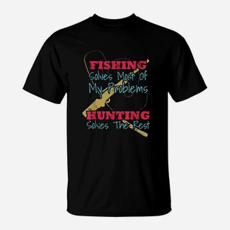 Fishing And Hunting Vintage Angler Fisher T-Shirt - Seseable
