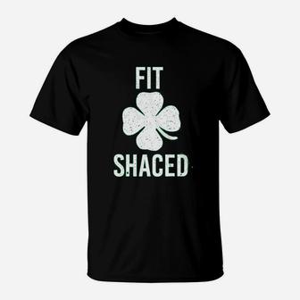 Fit Shaced Funny Irish Clover Shamrock Saint Patricks Day Drinking T-Shirt - Seseable