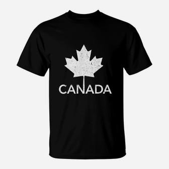 Flag Of Canada Vintage Canada Day T-Shirt - Seseable