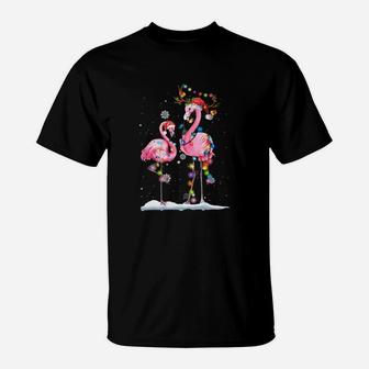 Flamingo Christmas T-Shirt - Seseable