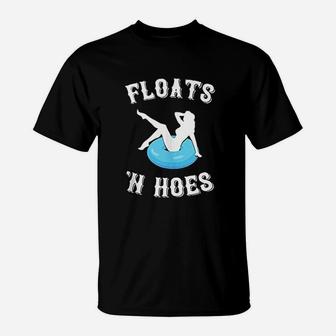 Floats And Hoes Funny Float Trip Tubing River Float T-Shirt - Seseable