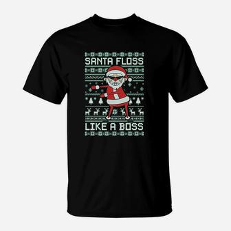 Floss Like A Boss Ugly Christmas Style T-Shirt - Seseable