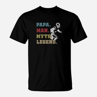 Football Dad Papa Man Myth Legend Gift Premium T-Shirt - Seseable