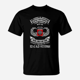 Forever The Title 82nd Airborne Division Veteran Military Sign Military Fan Sign T-Shirt - Seseable