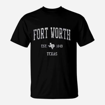 Fort Worth Texas Vintage Sports Design F. Worth T-Shirt - Seseable