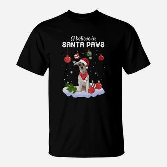 Fox Terrier I Believe In Santa Paws Christmas Shirt T-Shirt - Seseable
