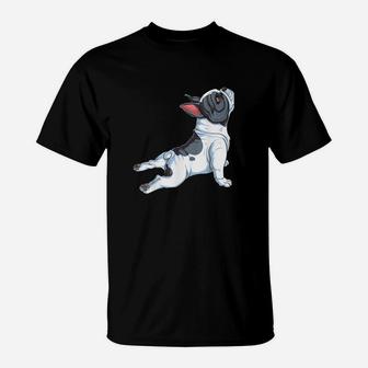 Französische Bulldogge Yoga Frauen Lustig Hund Welpe T-Shirt - Seseable