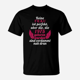 Frauen 1975 Geburtstag T-Shirt, Perfekt Engelsflügel Design - Seseable