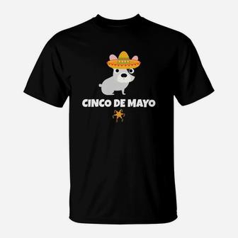 French Bulldog Frenchie Cinco De Mayo Dog T-Shirt | Seseable UK