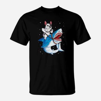 French Bulldog Shark Kids Space Galaxy Jawsome Gifts T-Shirt - Seseable