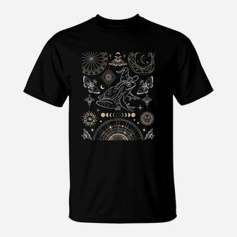 Frog Wizard Hat Moon Dark Academia Aesthetic Cottagecore T-Shirt | Seseable CA