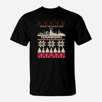 Frohe Weihnachten Aus Hamburg T-Shirt - Seseable