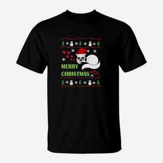 Fröhliche Weihnachten Panda T-Shirt im Hässlichen Pullover-Stil - Seseable